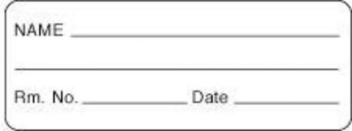 Lab Communication Label (Paper, Permanent) Name___ Hosp. No.  2"x3/4" White - 1000 per Roll