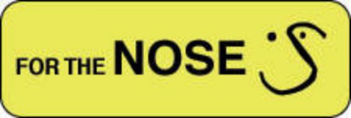 Communication Label (Paper, Permanent) For The Nose 1 1/2" x 1/2" Fluorescent Yellow - 1000 per Roll