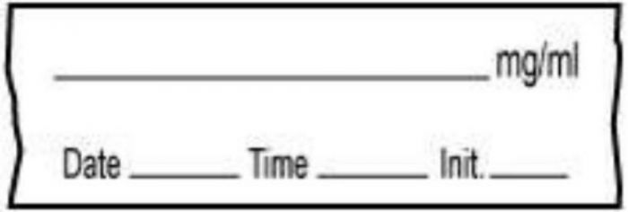 Anesthesia Tape with Date, Time & Initial (Removable) mg/ml 1/2" x 500" - 333 Imprints - White - 500 Inches per Roll