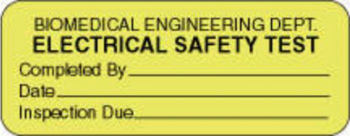 Label Paper Removable Biomedical Engineering 2 1/4" x 7/8", Fl. Yellow, 1000 per Roll