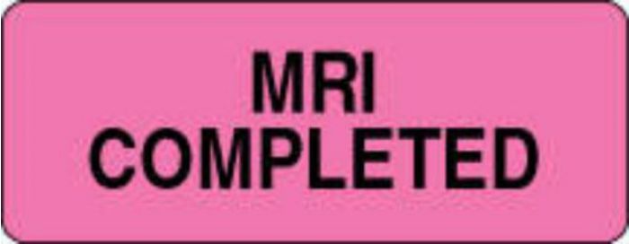 Label Paper Permanent MRI Completed 2 1/4" x 7/8", Fl. Pink, 1000 per Roll