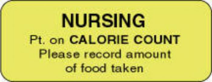 Label Paper Permanent Nursing Pt. On 2 1/4" x 7/8", Fl. Yellow, 1000 per Roll