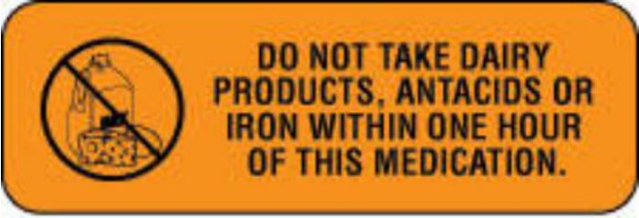 Communication Label (Paper, Permanent) Do Not Take Dairy 1 1/2" x 1/2" Fluorescent Orange - 1000 per Roll