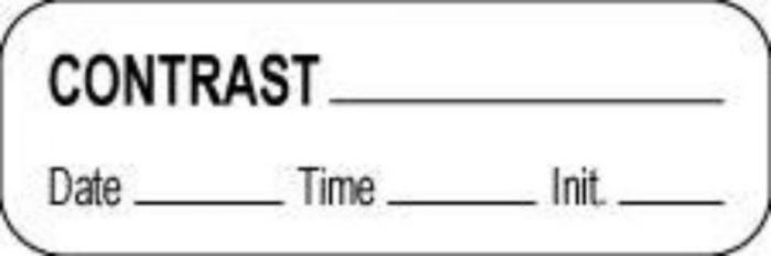 Anesthesia Label with Date, Time & Initial (Paper, Permanent) Contrast 1 1/2" x 1/2" White - 1000 per Roll