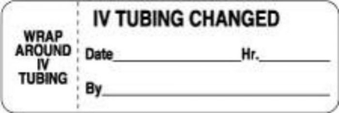 IV Label Wraparound Paper Permanent Wrap| IV Tubing 1" 1/2" Core 3"x1 White 1000 per Roll