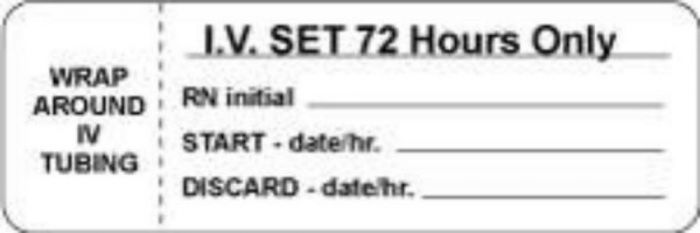 IV Label Wraparound Paper Permanent Wrap | IV Set 72 1" 1/2" Core 3"x1 White 1000 per Roll