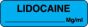 Anesthesia Label (Paper, Permanent) Lidocaine mg/ml 1 1/4" x 3/8" Blue - 1000 per Roll