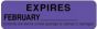 Label Paper Permanent Expires February  2 7/8"x7/8" Purple 1000 per Roll