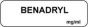 Anesthesia Label (Paper, Permanent) Benadryl mg/ml 1 1/4" x 3/8" White - 1000 per Roll