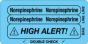 IV Label Piggyback Paper Permanent Norepinephrine 3" Core 1 1/2"x3 Blue 1000 per Roll