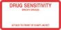 Label Paper Removable Drug Sensitivity 1 1/2" Core 4 1/2" x 2 1/4", White with Red, 500 per Roll