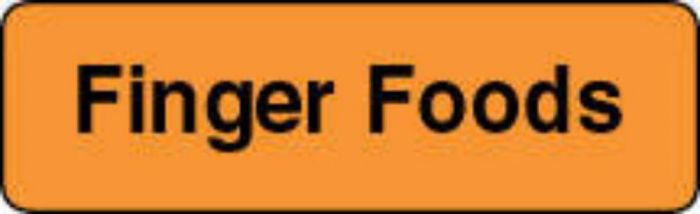 Label Paper Permanent Finger Foods  1 1/4"x3/8" Fl. Orange 1000 per Roll