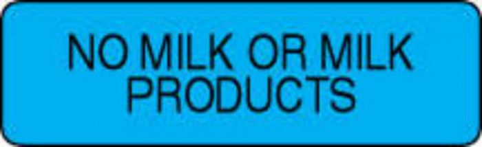 Label Paper Permanent No Milk Or Milk 1 1/4" x 3/8", Blue, 1000 per Roll