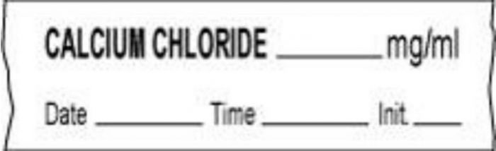 Anesthesia Tape with Date, Time & Initial (Removable) Calcium Chloride mg/ml 1/2" x 500" - 333 Imprints - White - 500 Inches per Roll