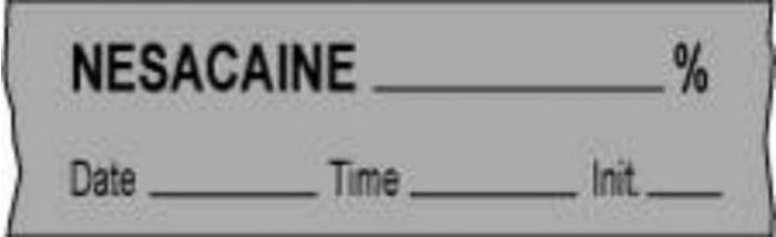 Anesthesia Tape with Date, Time & Initial (Removable) Nesacaine % 1/2" x 500" - 333 Imprints - Gray - 500 Inches per Roll