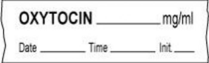 Anesthesia Tape with Date, Time & Initial (Removable) Oxytocin mg/ml 1/2" x 500" - 333 Imprints - White - 500 Inches per Roll