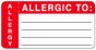 Label Wraparound Paper Permanent Allergy Allergic To: 3" Core 3-1/2" X 1-3/4" White with Red, 500 per Roll