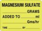 Label Paper Permanent Magnesium Sulfate, 2 3/8" x 1", 3/4", Fl. Yellow, 1000 per Roll