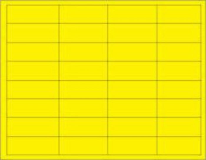 Chart Labels Laser 2 5/8"x1 Yellow - 100 per Pack