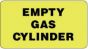 Label Paper Removable Empty Gas Cylinder 3" x 1", 3/4", Fl. Yellow, 500 per Roll