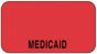 Label Paper Permanent Medicaid 1 5/8" x 7/8", Fl. Red, 1000 per Roll