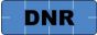 Alert Bands® Label Poly "DNR" Pre-printed, State Standardization 0.6875x1/4 Blue - 250 per Qty Based Roll