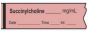 Anesthesia Tape with Date, Time & Initial (Removable) Succinylchonie mg/ml 1/2" x 500" - 333 Imprints - Fluorescent Red and Black - 500 Inches per Roll