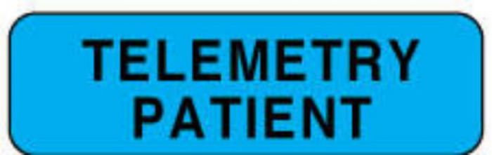 Label Paper Permanent Telemetry Patient 1 1/4" x 3/8", Blue, 1000 per Roll