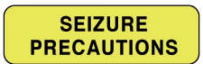 Label Paper Permanent Seizure Precautions 1 1/4" x 3/8", Fl. Yellow, 1000 per Roll