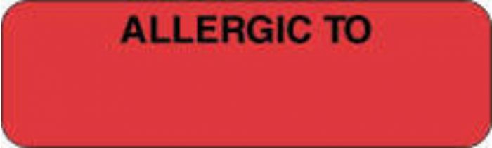 Label Paper Permanent Allergic To:  2 1/2"x3/4" Fl. Red 1000 per Roll