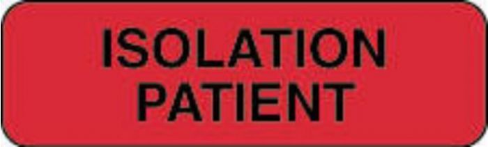 Label Paper Permanent Isolation Patient 1 1/4" x 3/8", Fl. Red, 1000 per Roll