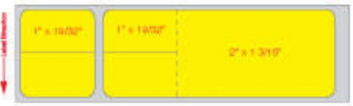 Label Misys/Sunquest Direct Thermal Paper Permanent 3" Core 4 1/8"x1 3/16" Yellow 4300 per Roll, 2 Rolls per Case