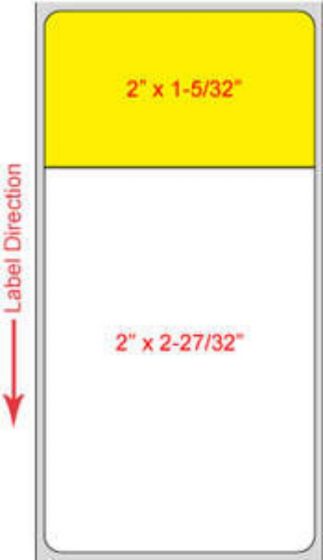 Label ScriptPro® Direct Thermal Paper, Permanent 3" Core 2" X 4" White with Yellow - 1250 per Roll, 6 Rolls per Case