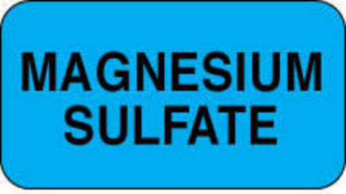 Label Paper Permanent Magnesium Sulfate 1 5/8" x 7/8", Blue, 1000 per Roll