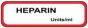 Label Paper Permanent Heparin Units/ml  1 1/4"x3/8" White with Red 1000 per Roll