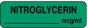 Anesthesia Label (Paper, Permanent) Nitroglycerin mcg/ml 1 1/4" x 3/8" Green - 1000 per Roll