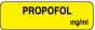 Anesthesia Label (Paper, Permanent) Propofol mg/ml 1 1/4" x 3/8" Yellow - 1000 per Roll