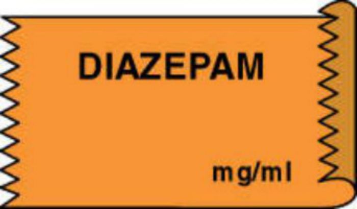 Anesthesia Tape (Removable) Diazepam mg/ml 1/2" x 500" - 333 Imprints - Orange - 500 Inches per Roll