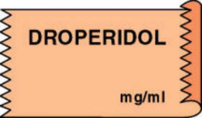 Anesthesia Tape (Removable) Droperidol mg/ml 1/2" x 500" - 333 Imprints - Orange - 500 Inches per Roll