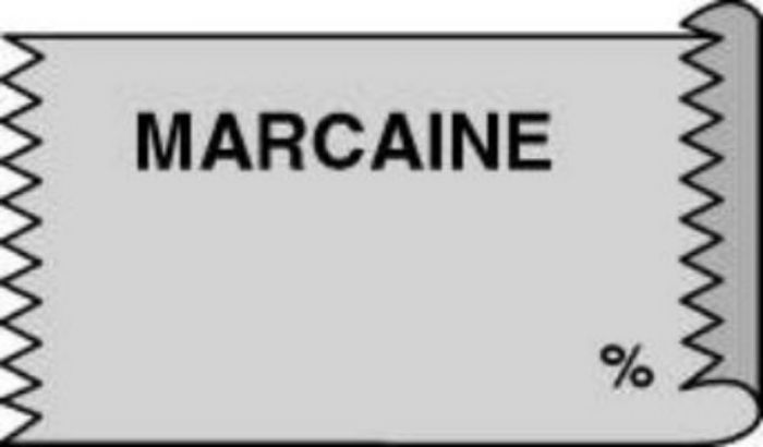 Anesthesia Tape (Removable) Marcaine % 1/2" x 500" - 333 Imprints - Gray - 500 Inches per Roll