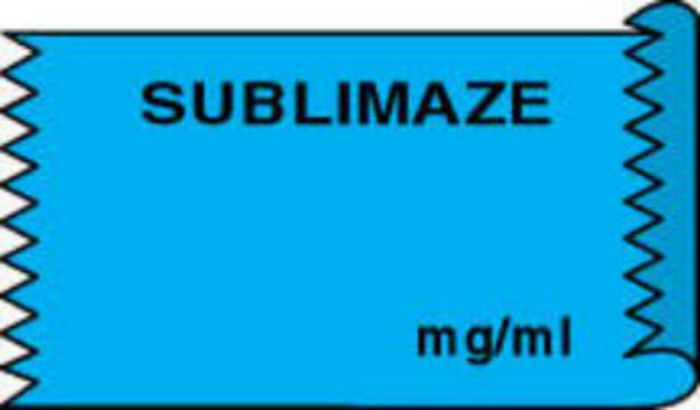 Anesthesia Tape (Removable) Sublimaze mg/ml 1/2" x 500" - 333 Imprints - Blue - 500 Inches per Roll