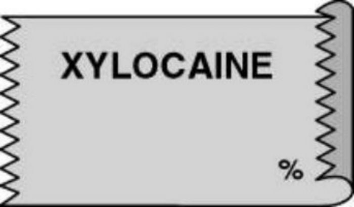 Anesthesia Tape (Removable) Xylocaine % 1/2" x 500" - 333 Imprints - Gray - 500 Inches per Roll