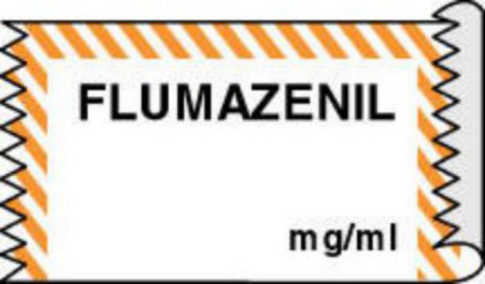 Anesthesia Tape (Removable) Flumazenil mg/ml 1/2" x 500" - 333 Imprints - White with Orange - 500 Inches per Roll