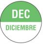 Label Paper Permanent Dec Deciembre  White and Light Green 1000 per Roll