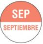 Label Paper Permanent Sep Septiembre, White and Salmon 1000 per Roll