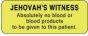 Label Paper Permanent Jehovahs Witness, 2 1/4" x 7/8", Fl. Yellow, 1000 per Roll