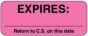 Label Paper Removable Expires: ___ 2 1/4" x 7/8", Fl. Pink, 1000 per Roll