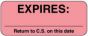 Label Paper Permanent Expires: ___  2 1/4"x7/8" Pink 1000 per Roll