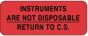 Label Paper Removable Instruments Are Not 2 1/4" x 7/8", Fl. Red, 1000 per Roll