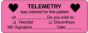 Label Paper Permanent Telemetry Was 3" x 1", 1/8", Fl. Pink, 1000 per Roll